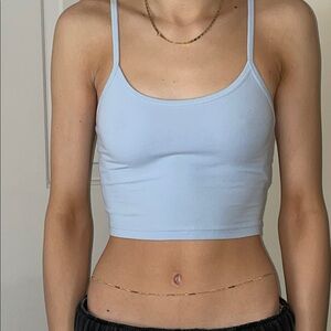 Light Blue Cropped Tank Top